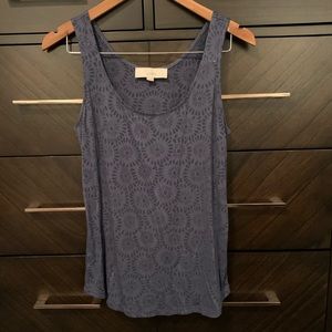 LOFT Floral Pattern Burnout Tank, Size S, NWOT